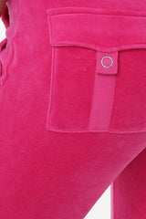 Plus-Size Hollywood Scottie Snap Pocket Velour Track Pants