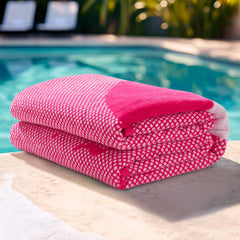 Pink Flamingo Cotton Beach Towel