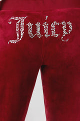 Plus-Size Mixed Crystals Velour Track Pants