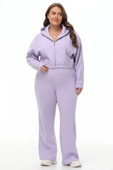 Plus-Size Wide Leg Fleece Pant With Side Bling