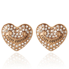 Heart Stud Earrings with Crystal Accents
