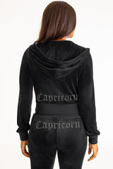 Capricorn Customizable Big Bling Velour Hoodie