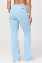 Fold Over Knit Wide Leg Pants