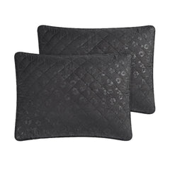 Black Leopard Embossed Quilt Set