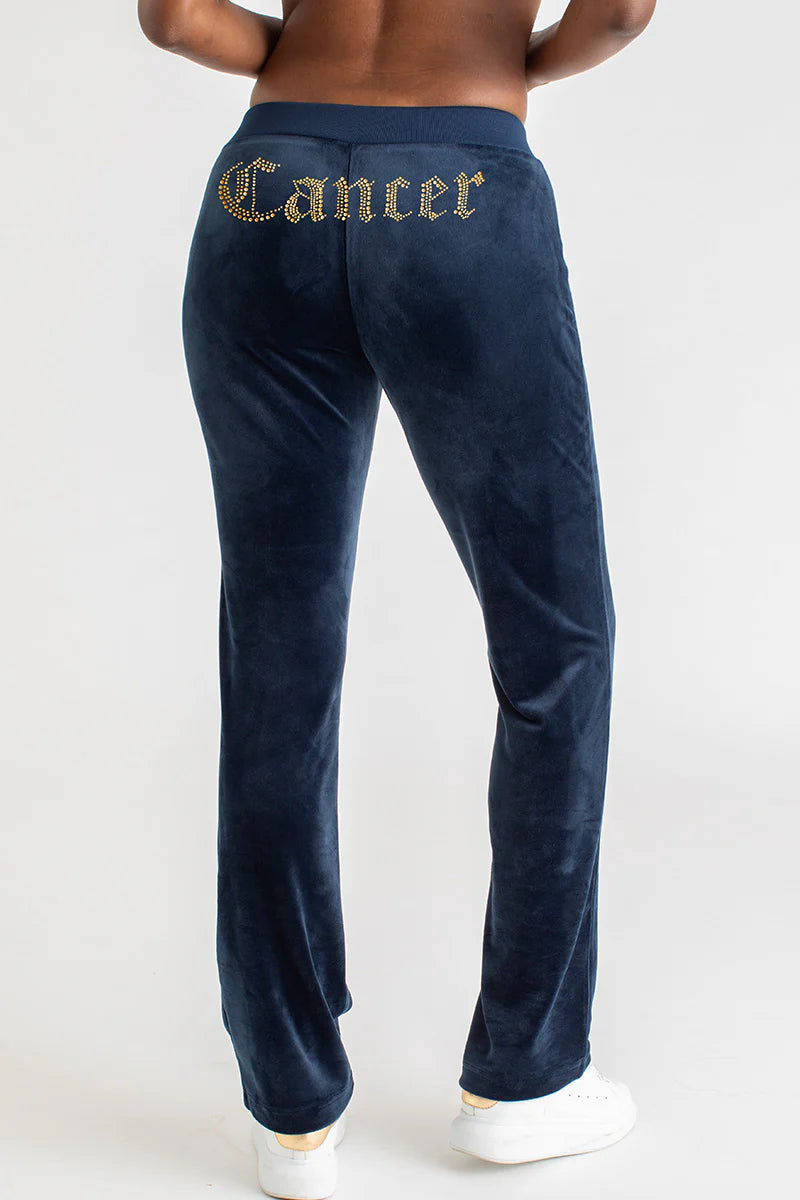 Cancer Customizable Big Bling Velour Track Pants