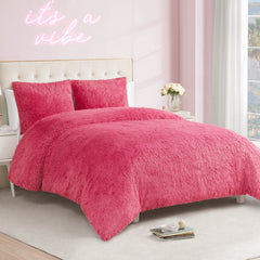 Shaggy Faux Fur Comforter Set
