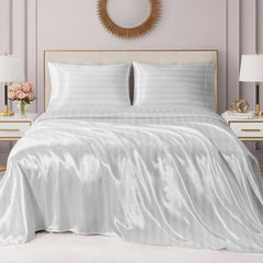 Damask Stripe Satin Sheet Set