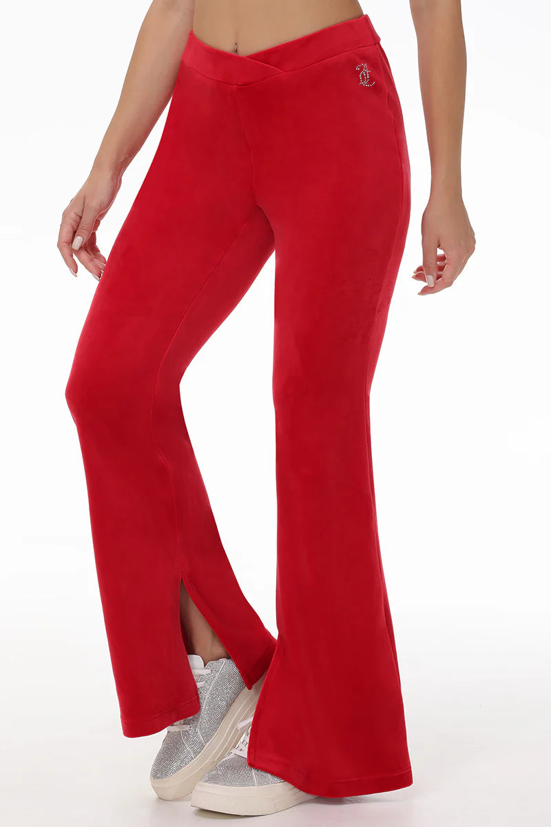 Velour Flare Pant With Slit