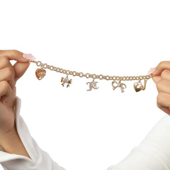 Charm Bracelet with Bow and Pave Details