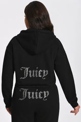 Plus-Size Angel Couture Cropped Fleece Hoodie