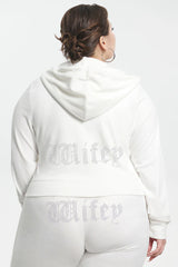 Wifey Customizable Big Bling Velour Hoodie