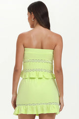 Towel Terry Lace Trim Tube Top