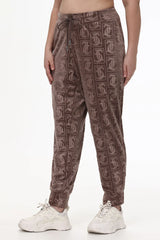Plus-Size Big Bling Embossed Velour Jogger