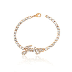Juicy Script Crystal Tennis Bracelet