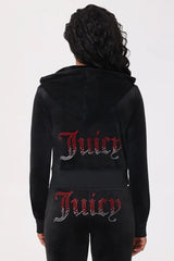 Ombre Big Bling Velour Hoodie