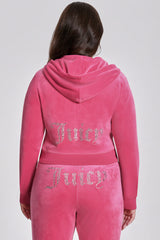 Plus-Size Angel Couture Big Bling Velour Hoodie