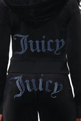 Technicolor Customizable Big Bling Velour Hoodie