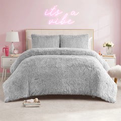 Shaggy Faux Fur Comforter Set