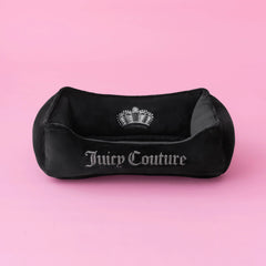Crown Bling Black Pet Bed