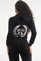 Mockneck Velour Cargo Track Jacket