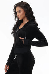 Mixed Crystals Velour Hoodie