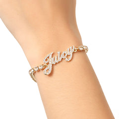 Juicy Script Crystal Tennis Bracelet