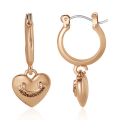 Heart Charm Hoop Earrings
