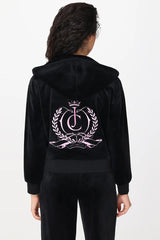Relaxed Velour Zip Hoodie