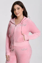 Plus-Size Angel Couture Big Bling Velour Hoodie