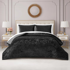 Crushed Velvet Comforter Set