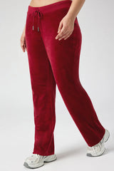 Plus-Size Mixed Crystals Velour Track Pants