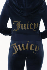 Technicolor Customizable Big Bling Velour Hoodie
