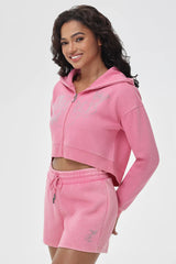 Cropped Zip Front Hoodie