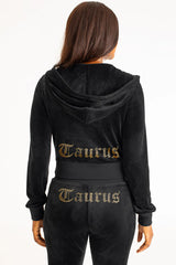 Taurus Customizable Big Bling Velour Hoodie