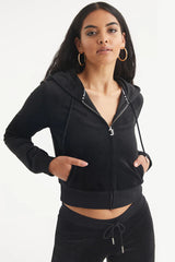 Leo Customizable Big Bling Velour Hoodie
