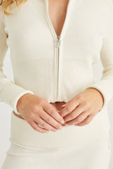 Side Bling Knit Cropped Jacket