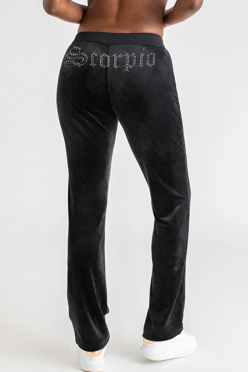 Scorpio Customizable Big Bling Velour Track Pants