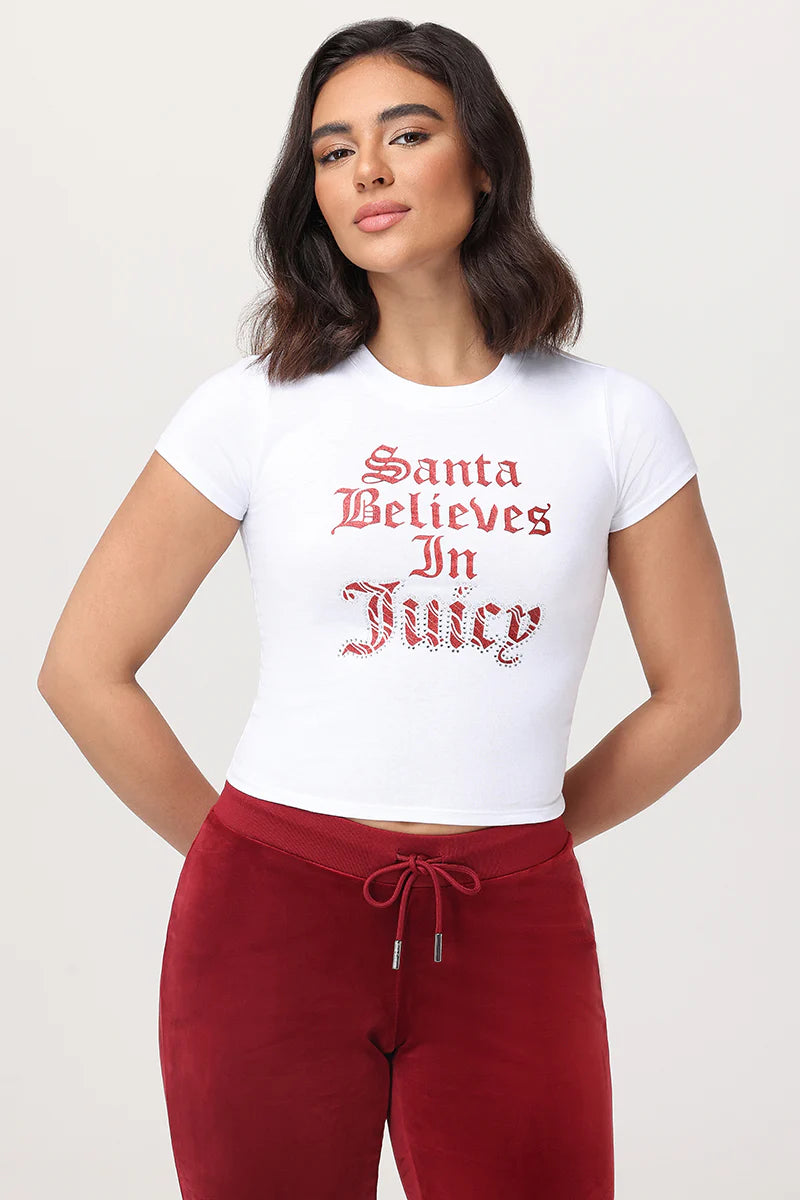 Santa Believes in Juicy Baby Tee