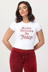 Santa Believes in Juicy Baby Tee