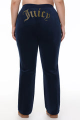 Plus-Size Technicolor Customizable Big Bling Velour Track Pants