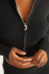 Side Bling Knit Cropped Jacket