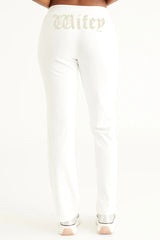 Wifey Customizable Big Bling Velour Track Pants