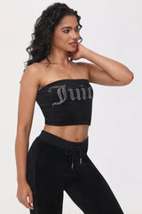 Big Bling Velour Tube Top