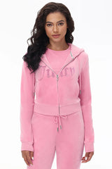 Front Ombre Big Bling Velour Hoodie