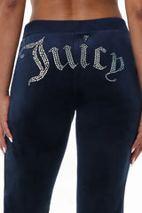 Technicolor Customizable Big Bling Velour Track Pants