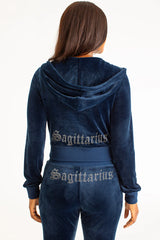 Sagittarius Customizable Big Bling Velour Hoodie