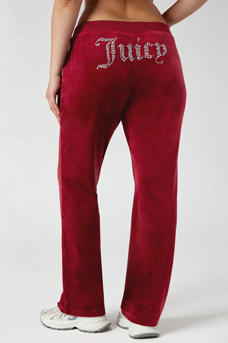 Plus-Size Mixed Crystals Velour Track Pants