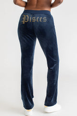 Pisces Customizable Big Bling Velour Track Pants