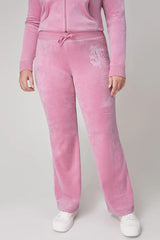 Plus-Size Monogram Heritage Cotton Velour Track Pants