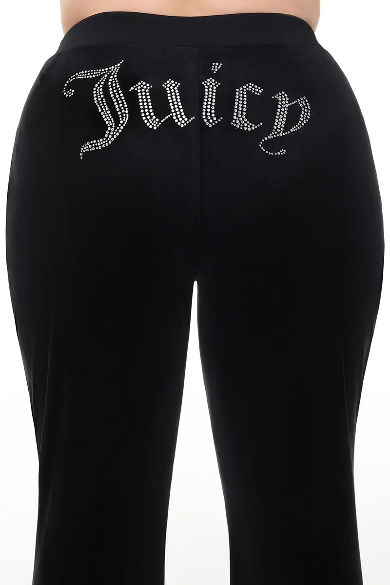 Plus-Size OG Big Bling Velour Track Pants